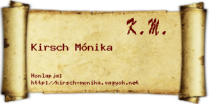 Kirsch Mónika névjegykártya